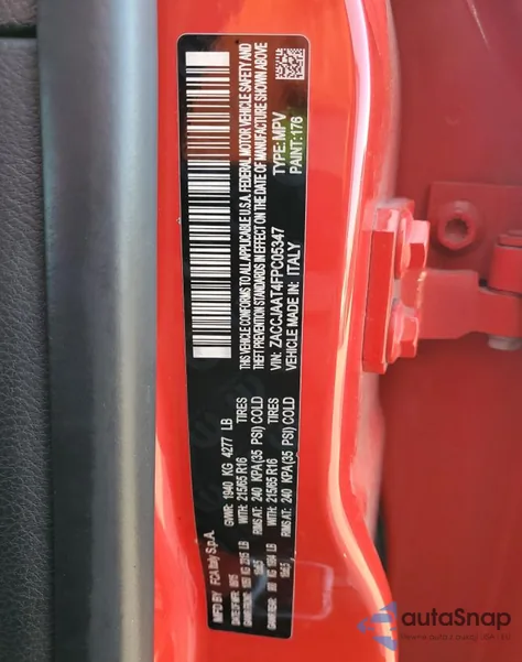 2015 Jeep Renegade Sport z USA, uszkodzony, nr VIN ZACCJAAT4FPC05347